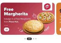 Swiggy - Pizza Hut Free Margherita Pizza + Extra Discount or Cashback