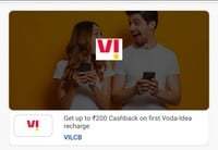 UPTO Rs.200 Cashback on Vi Recharge using Mobikwik