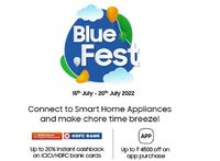 Samsung Blue Fest [Till 20th July] Upto 55% Off + Get Upto 20% Instant Cashback Using ICICI/HDFC + App Discount