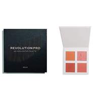 Revolution Pro 4k Highlighter Palette, Gold, 16g with free Revolution Pro 4K Blush Palette, Peach, 12 g 