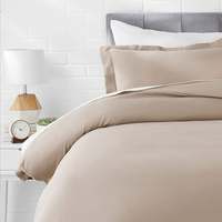 AmazonBasics Microfiber Comforter Cover Set with pillow cover - Single (66x90-inch), Taupe, 2-Piece