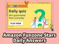 Amazon Funzone Stars Quiz Answers 23rd July 2022 : win 5 Stars 