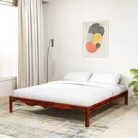Amazon Brand - Solimo Mehraab King Size Solid Sheesham Wood Bed Without Storage Without Headboard (Honey Finish)