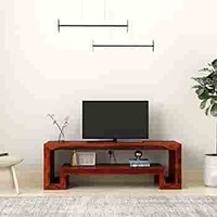 Amazon Brand - Solimo Teleos Sheesham Wood TV Cabinet, Honey Finish