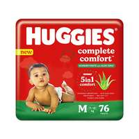 Huggies Complete Comfort Wonder Pants with Aloe Vera, Medium (M) size baby diaper pants, 76 count