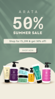 Arata Summer Sale : Shop For 1299 And Get Flat 50% Off