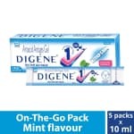 Digene Antacid Antigas Gel On the Go Pack - Mint Flavour (Pack of 5 x 10 ml) Free Shipping