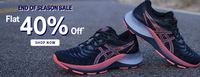 Asics End Of Season Sale - Flat 40% Off + Extra 15% Off on Min Rs.4999 Purchase