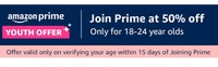  Amazon Prime Youth Offer - Join Or Renew Prime Membership 50% Cashback for Selected Users