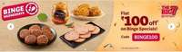 LIcious Rs.100 off on Binge Specials 