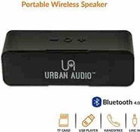 Urban Audio UA-01 Portable Wireless Speaker Bluetooth Audio Player with Mic | Black