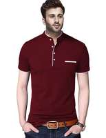 BLIVE Regular fit Solid Men's Henley Neck Half Sleeve Cotton Blend T Shirts