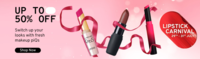 Tata CLIQ - Lipstick Carnival Up to 50% off  (29 - 31st July)
