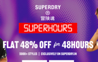 Superdry Superhours : Flat 48% off for 48 hours only+10% additional cashback using ICICI cc and Citi cc dc on mov 2500