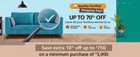 Up to 70% Off & Save Extra 10% Upto 750 On Mov 3000 On Furniture 