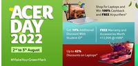 Acer Day Sale 2022 - Win 100% Cashback & Up to 42% Off on Laptops With Free Air Purifiers More Offers [2-5 Aug]