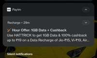 Paytm : Get 100% Cashback Upto ₹19 On Data Recharge (Valid From 7 - 11 PM).