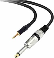 SeCro 6.35mm (1/4 inch) Male Mono Plug to 3.5mm Male Stereo Audio Jack Cable (9.8FT [3 Meters])