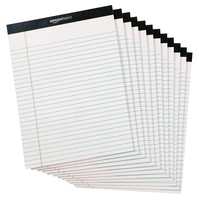 AmazonBasics Legal/Wide Ruled Pad (12 pack, 50 sheets per pad) 222 GSM, 8.5 inches X 11.75 inches - White