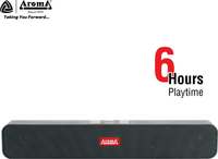 Aroma Studio 39 High Sound Quality With 6 Hours Playing Time 10 W Bluetooth Soundbar  (Black, Stereo Channel)