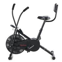 Lifelong LLEB104 AirBike with Moving Handle and Back Support, Max User Weight 100kg, Fitness Bike for Workout at Home (Free Home Installlation, 6 Months Warranty, Black)
