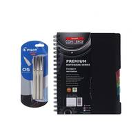LUXOR Pilot O5 (Blue, Black) Pen Combo with Executive Regular Notebook Ruled 300 Pages (Black)