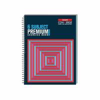 Luxor 6 Subject Spiral Premium Exercise Notebook, Single Ruled - (18cm x 24cm), 300 Pages