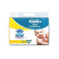 Supples Premium 12 Hrs Absorption Zig Zag Channel Baby Diaper Pants (0-5Kg), 80 Piece, White (NB -80’s) 