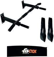 FitBox Sports Wall Mounting Chin Up Bar, Pull Up Bar & Ab Straps Combo