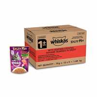 Whiskas Adult (1+ year) Tasty Mix Wet Cat Food Made With Real Fish, Seafood Cocktail Wakame Seaweed in Gravy - Pack of 24