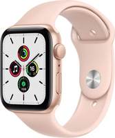 Apple Watch SE MYDR2HN/A 44 mm Gold Aluminium Case with Pink Sand Sport Band  (Pink Strap, Regular)
