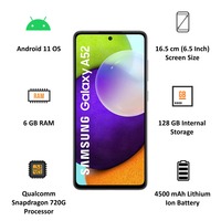 {Prepaid}SAMSUNG Galaxy A52 (6GB RAM, 128GB, Awesome Black