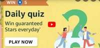 Amazon Daily Quiz Stars 9th August : Win 5 Stars