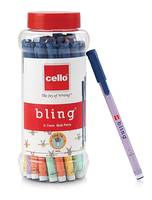 Cello Bling Pastel Ball Pen | Blue Ball Pen | Jar of 25 Units