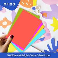 OFIXO 100 pcs Color Sheets (10 Sheets each color ) Copy Printing Papers / Art and Craft paper A4 Sheets Double Sided