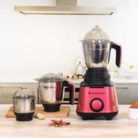 WONDERCHEF Sumo 4 Jar with Khada Masala Blade SUMO 600 Mixer Grinder (3 Jars, Red, Black)