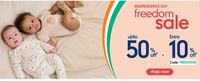Mothercare Independence Sale -  UPTO 50% OFF + 10% Extra OFF! Hurry! Online Exclusive Offer.