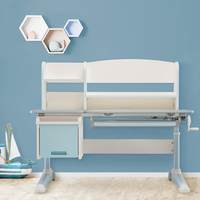 Green Soul Genius Kids Ergonomic Height Adjustable Desk with Metal Frame for Children’s with Multi-Angle Tabletop & Storage Cabinet (Blue)