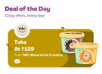 Swiggy x NIC : Natural Ice Creams Tubs At Flat ₹129