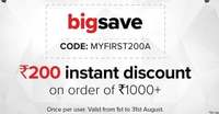 Bigbasket Rs.200 off Minimum Rs.1000 order 