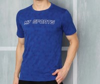 Printed Men Round Neck Blue T-Shirt