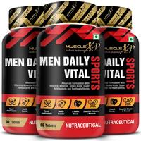 MuscleXP MultiVitamin Men Daily Sports with 47 Nutrients (Multi Vitamins, Multi Minerals, Amino Acids & 7 Health Blends) - 60 Tablets x Pack of 3