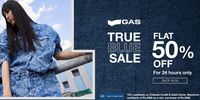 GAS True Blue Sale : Flat 50% Off + Extra 10% Off On Orders Above 5000 + 10% Cashback Using Citi CC