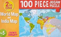 Amazon Brand - Jam & Honey World Map & India Map Puzzle (100 Pieces)