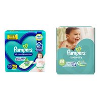 Pampers All round Protection Pants, baby diapers (XXL) 42 Count, Pampers Taped Diapers Medium, (MD), 20 count