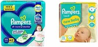 Pampers All round Protection Pants, Double Extra Large size baby diapers (XXL) 42 Count, Lotion with Aloe Vera & Active Baby Diapers, New Born, Extra Small, (NB, XS) size, 24 Count