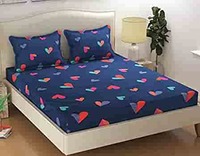 PRIDHI Pure Cotton Double Bedsheet with 2 Pillow Covers (Multicolour, 90 x 90 Inch)