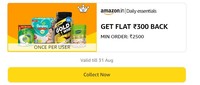 Amazon : Daily Essential Offer Get Flat ₹300 Cashback on minimum Order of ₹2500.[ Account Specific ] 