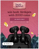 Cred Beat the Wheel - Win boAt Airdopes, cashbacks (8PM-11PM) 
