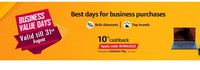 Business Value Days -  Up to 60% Off + 10% Cashback Up to Rs.500 on Min Rs.1500 Orders